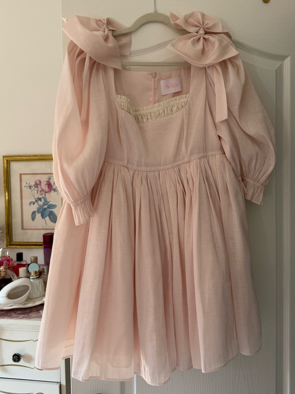 Selkie da Vinci bow mini organza dress